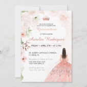 Invitation de Quinceanera rose pâle (Devant)