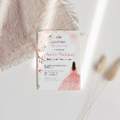 Invitation de Quinceanera rose pâle