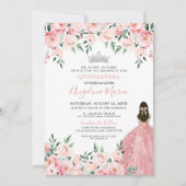 Invitation de Quinceanera rose pâle (Devant)