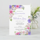 Invitation de Quinceanera Tropical Purple Pink (Debout devant)