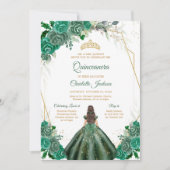 Invitation de Quinceanera vert chassé (Devant)
