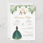 Invitation de Quinceanera vert émeraude (Devant)