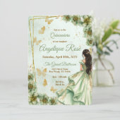 Invitation de quinceañera vert sauge (Debout devant)