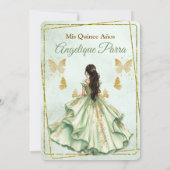 Invitation de quinceañera vert sauge (Dos)