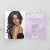 Invitation de Quinceanera violette de la carte pli (Intérieur)