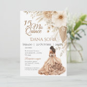Invitation de Quincenera en espagnol Boho (Debout devant)