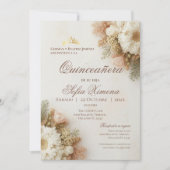 Invitation de Quincenera en espagnol Boho (Devant)