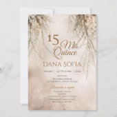 Invitation de Quincenera en espagnol Boho (Devant)