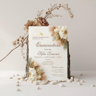 Invitation de Quincenera en espagnol Boho