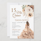 Invitation de Quincenera en espagnol Boho (Devant)