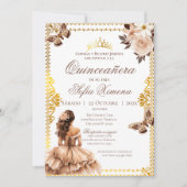 Invitation de Quincenera en espagnol Boho (Devant)