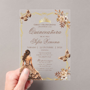 Invitation de Quincenera en espagnol Boho