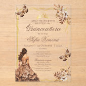 Invitation de Quincenera en espagnol Boho (Recto)