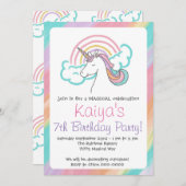 Invitation de Rainbow Unicorn (Devant / Derrière)