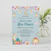 Invitation de Ramadan Iftar Florale et Papillon Bl (Debout devant)