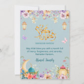 Invitation de Ramadan Iftar Florale et Papillon Bl (Dos)