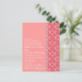 Invitation de Raspberry & White Mariage damassé (Debout devant)