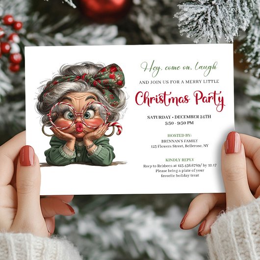Invitation de rassemblement de Noël de grand-mère
