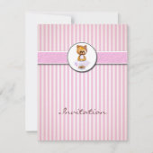 Invitation de rayure de sucrerie de rose d'ours de (Devant)