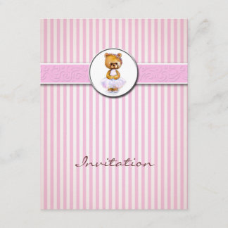 Invitation de rayure de sucrerie de rose d'ours de