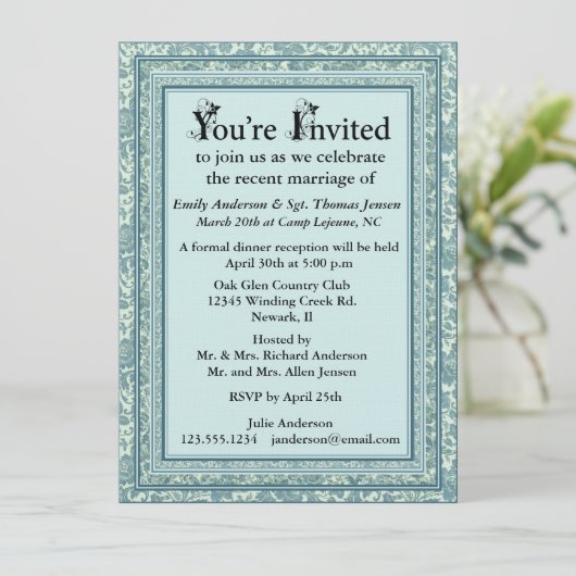 Invitation de réception après le mariage (Debout devant)
