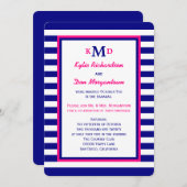 Invitation de réception après mariage Rose Nautiqu (Devant / Derrière)