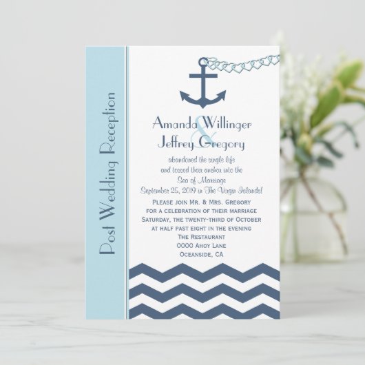 Invitation de réception après mariage - Thème Mari (Debout devant)