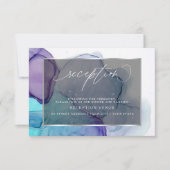 Invitation de réception Aqua Élégant et Violet Pro (Devant)