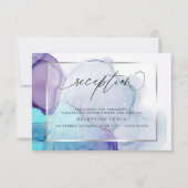 Invitation de réception Aqua et Violet à l'encre m (Devant)