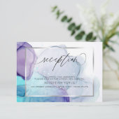 Invitation de réception Aqua et Violet Moderne Enc (Debout devant)