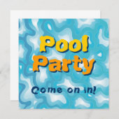 Invitation de réception au bord de la piscine (Devant / Derrière)