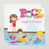 Invitation de réception au bord de la piscine (Devant / Derrière)