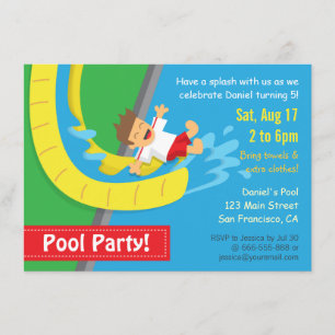 Invitation de réception au bord de la piscine