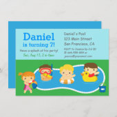 Invitation de réception au bord de la piscine (Devant / Derrière)