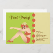 Invitation de réception au bord de la piscine (Devant / Derrière)