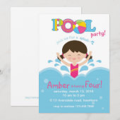 Invitation de réception au bord de la piscine (Devant / Derrière)