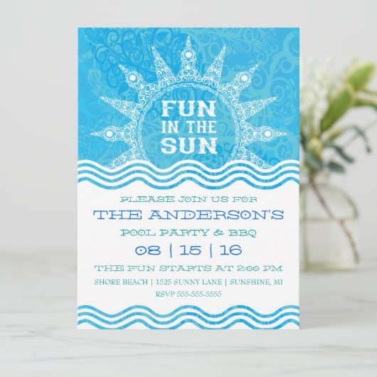 Invitation de réception au bord de la piscine (Debout devant)