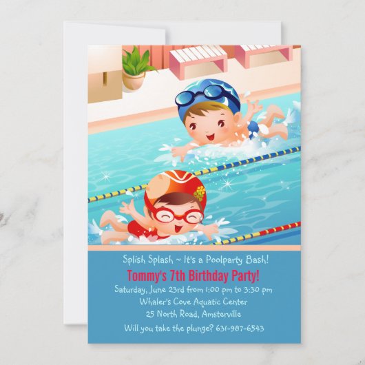 Invitation de réception au bord de la piscine de (Devant)