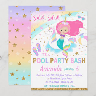 Invitation de réception au bord de la piscine de