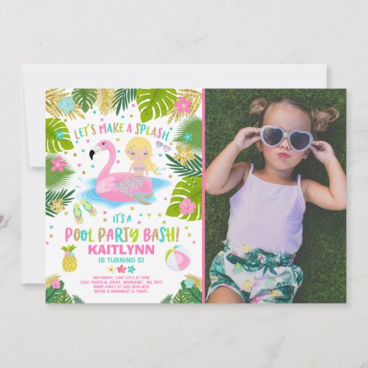 Invitation de réception au bord de la piscine de (Devant)