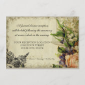 Invitation de réception, cage à oiseaux fleur jaun (Dos)