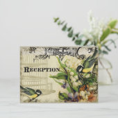 Invitation de réception, cage à oiseaux fleur jaun (Debout devant)