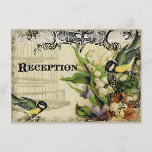 Invitation de réception, Cage de fleur d'oiseau de