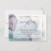 Invitation de réception chic encre plum violet sar (Devant)