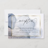 Invitation de réception chic encre poussiéreuse bl (Devant)