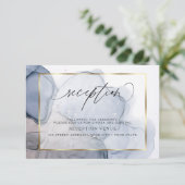 Invitation de réception chic encre poussiéreuse bl (Debout devant)
