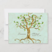 Invitation de réception d'Aqua Antiqued par racine (Dos)