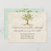 Invitation de réception d'Aqua Antiqued par racine (Devant / Derrière)