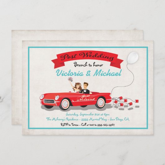 Invitation de réception de brunch de mariage après (Devant / Derrière)