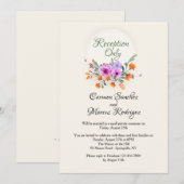 Invitation de réception de fugue amoureuse (Devant / Derrière)